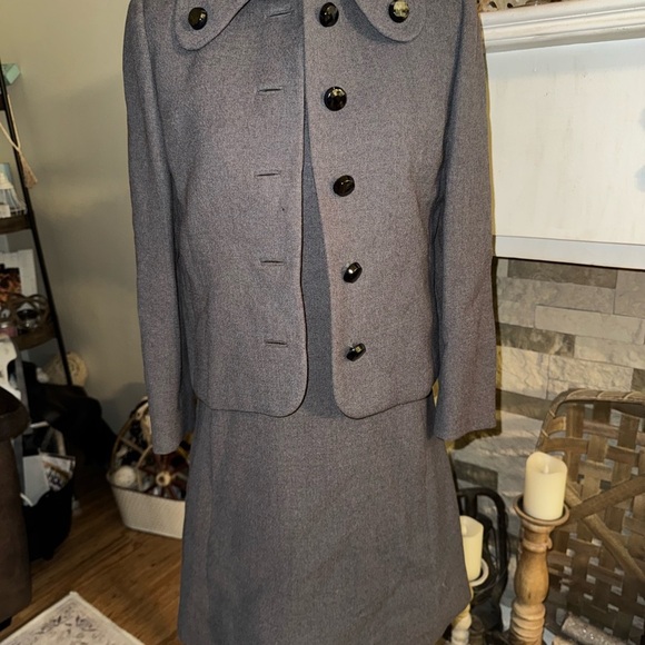 Adele Simpson 1950-1960 ladies dress suit with jacket and belt says Sz 10 - Picture 2 of 16